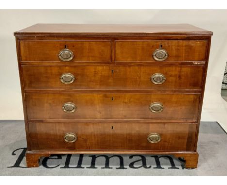 A George III mahogany chest with two short and three long drawersOn bracket feet, 111cm wide; 88cm high