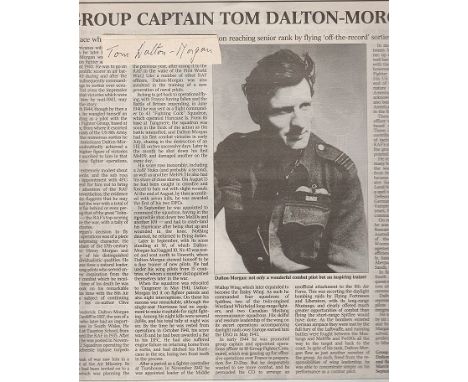 Group Captain Thomas Frederick Dalton-Morgan Signature and obituary of high scoring Hurricane night fighting ace Group Captai
