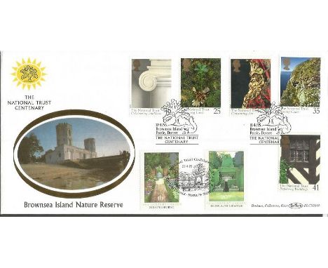 National Trust centenary Benham Official Silk Illustrated FDC. BLCS104b Double postmarked Poole and Biddulph. Limited 121 f 2