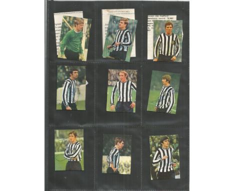 Newcastle United 12 Small 3 X 2 Fks Cards1970s Soccer Stars Signed by Ian McFaul, Preben Arentoft, Ollie Burton, David Craig,