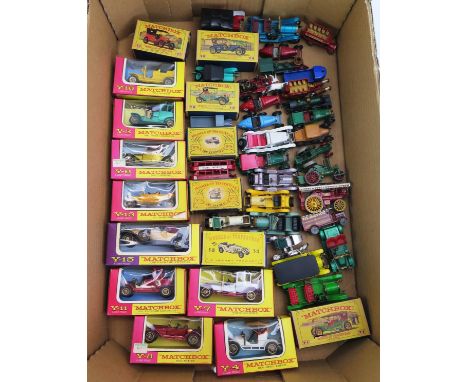 Collection of Early Matchbox Models of Yesteryear including Y3 E Class Tramcar, Y1 Allchin Traction Engine Y10 Mercedes 36/22