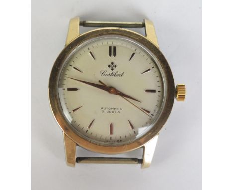 A c. 1950's Cortébert Gold Plated Wristwatch, ref: 9604, 34mm case back no. 2629479, calibre Corterotor 700 automatic 21 jewe