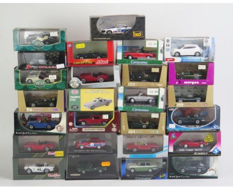 Collection of 1:43 Scale Model Cars including ixo, Minichamps, brumm, Schuco, Solido, Edison Giocattoli, Detail Cars etc. (mo