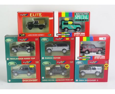 8 Britains 1:32 Scale Land Rovers, Boxed 