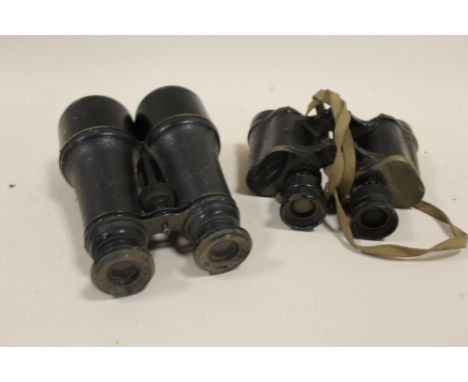 TWO PAIRS OF VINTAGE BINOCULARS TO INCLUDE AN IRIS OF PARIS EXAMPLE 