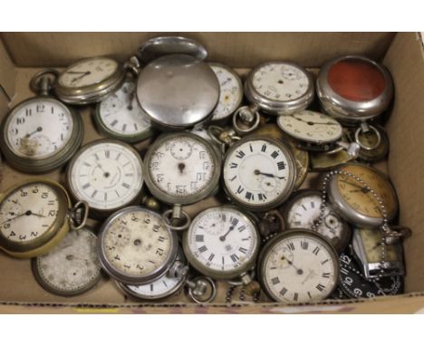 A QUANTITY OF VINTAGE POCKET WATCHES AND PARTS ETC. 