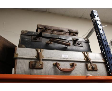 TWO VINTAGE SUITCASES TOGETHER WITH A BRIEFCASE