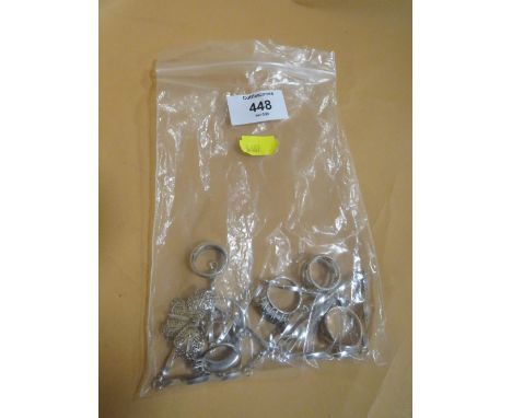 A BAG OF SILVER JEWELLERY TO INCLUDE DRESS RING 