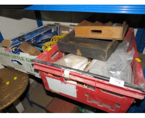 A QUANTITY OF NAILS HAND TOOLS ETC