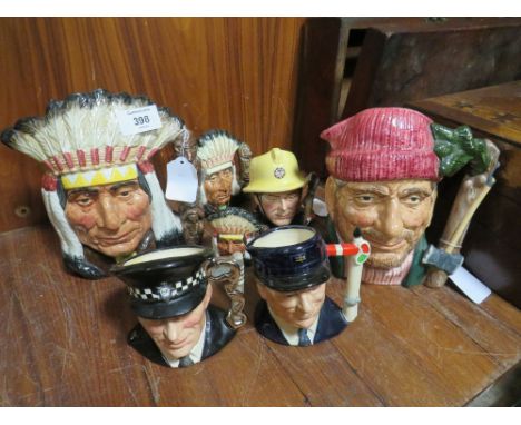 THREE GRADUATING ROYAL DOULTON CHARACTER JUGS - NORTH AMERICAN INDIAN, consisting of small D6665, medium D6614 and large D661
