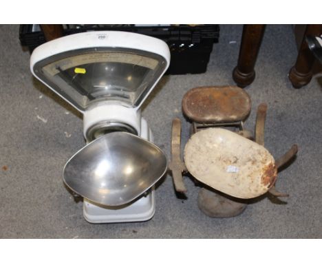 A SET OF VINTAGE AVERY SCALES TOGETHER WITH ANOTHER