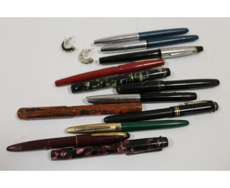 A COLLECTION OF VINTAGE FOUNTAIN PENS ETC. 