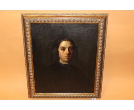 (XVIII-XIX). Italian school, portrait study of a young lady, unsigned, oil on canvas (relined), framed, 60 x 50 cm