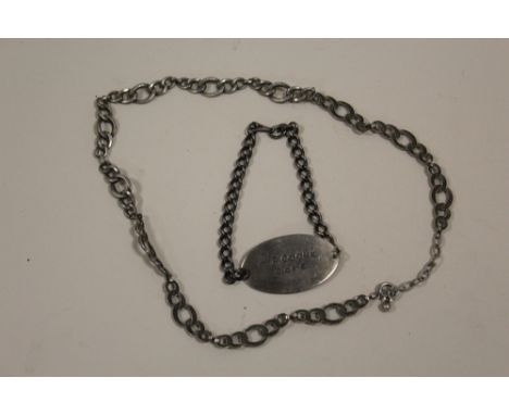 A VINTAGE SILVER BRACELET TOGETHER WITH A NECKLACE