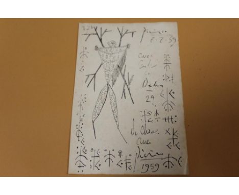 CIRCLE OF PABLO RUIZ PICASSO - MODERNIST FIGURE STUDY,&nbsp;&nbsp;BEARS SIGNATURE AND DATE LOWER RIGHT&nbsp;