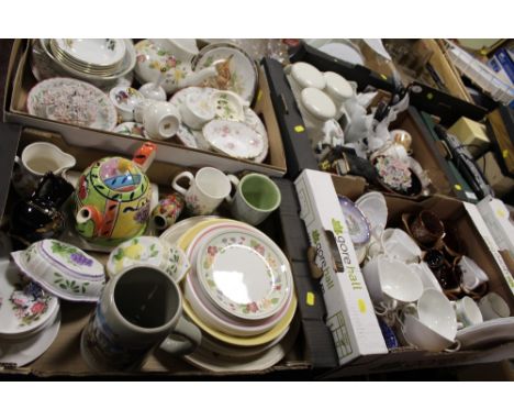 FOUR TRAYS OF CERAMICS TO INCLUDE ROYAL WORCESTER ETC