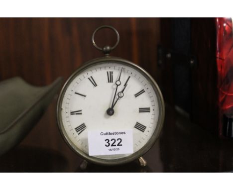 A FRENCH BRASS CASED DRUM HEAD CLOCK