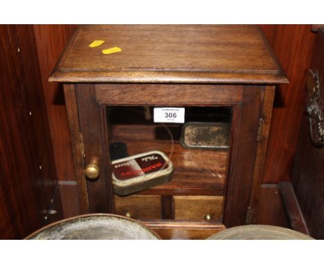 A VINTAGE OAK SMOKERS CABINET