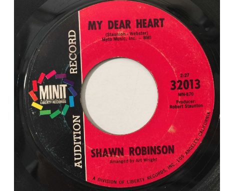 SHAWN ROBINSON - MY DEAR HEART/ FIND LOVE RIGHT HERE 7" (US NORTHERN PROMO - MINIT 32013). A scarce slice of mid-60s northern