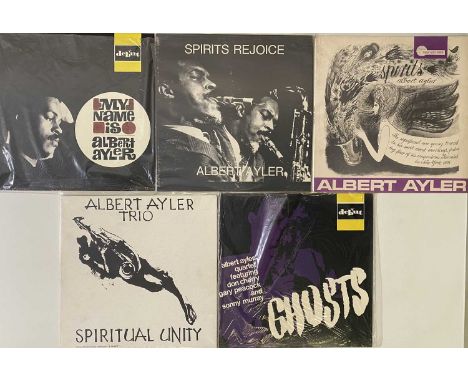 ALBERT AYLER - LP PACK. Superb pack of 5 x LPs. Titles include Spirits (UK OG - TRA 13 - Ex / VG+), Spiritual Unity (R-65-285