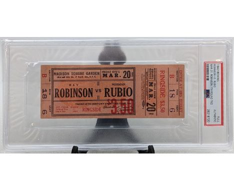 1942 Boxing ticket, Robinson vs Rubio March 20th PSA/DNA Certification, Plastic case 28218720 
