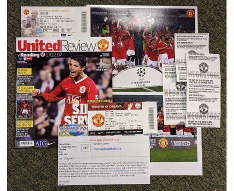 Manchester United, United Review Magazine - v Reading - 17.02.07, Manchester United vs Reading Game Ticket - 17.02.07, Manche