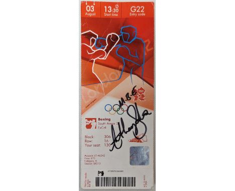 London 2012 Boxing Ticket signed by "Anthony Joshua" 