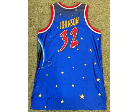 Magic Johnson Harlem Globetrotters Jersey Certificate of authenticity Label JSA P85855 