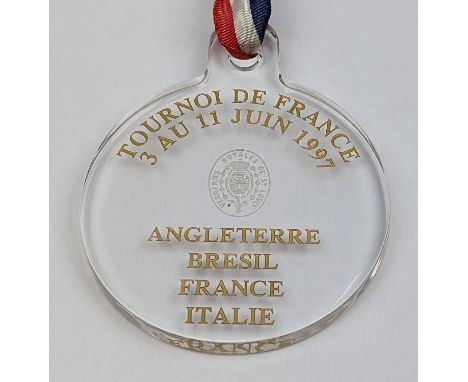 A Medal from the 1997 Tournoi de France, the tournament precursor to the 1998 FIFA World Cup in France. Brazil, France, Engla