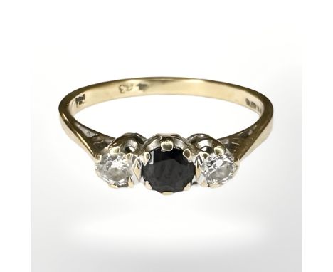 A 9ct gold sapphire dress ring, size N CONDITION REPORT: 1.6g