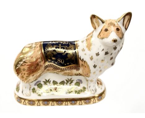 A Royal Crown Derby The Royal Windsor Corgi paperweight, limited edition of 950, with gold stopper, boxed