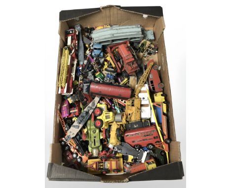 A quantity of 20th century play worn die cast vehicles, Dinky and Corgi (1 box)