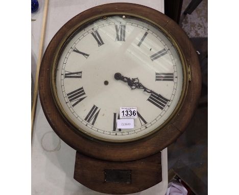 Oak cased wall clock, glass not fixed. Not available for in-house P&amp;P 