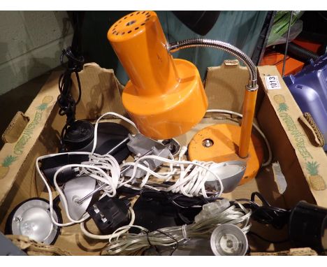 Selection of mixed light fittings, lamps etc. All electrical items in this lot have been PAT tested for safety and have passe