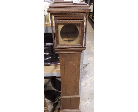Oak granddaughter clock case, H: 100 cm. Not available for in-house P&amp;P 