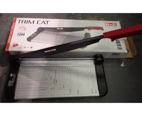 Boxed M&amp;R Tri Mcat paper guillotine trimmer. Not available for in-house P&amp;P 