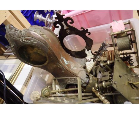 Mixed metalware including clock movements and companion sets. Not available for in-house P&amp;P 
