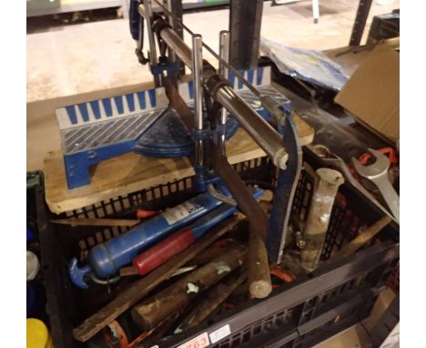 Box of mixed tools to include mitre saw. Not available for in-house P&amp;P 