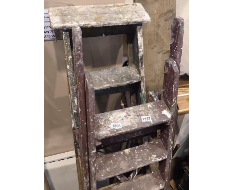 Two sets of six step wooden ladders. Not available for in-house P&amp;P 