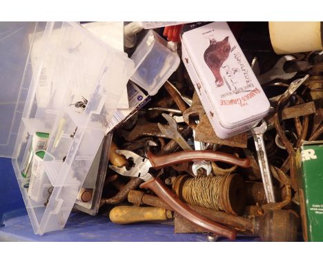 Quantity of mixed tools, fastenings and fixings including spanners. Not available for in-house P&amp;P 