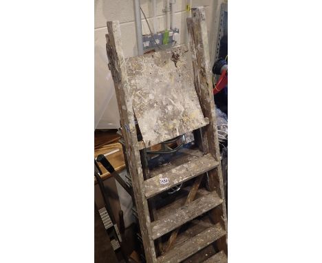 Two sets of six step wooden ladders. Not available for in-house P&amp;P 