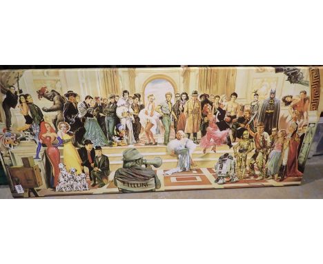 Hollywood stars print on canvas, 50 x 110 cm. Not available for in-house P&amp;P 