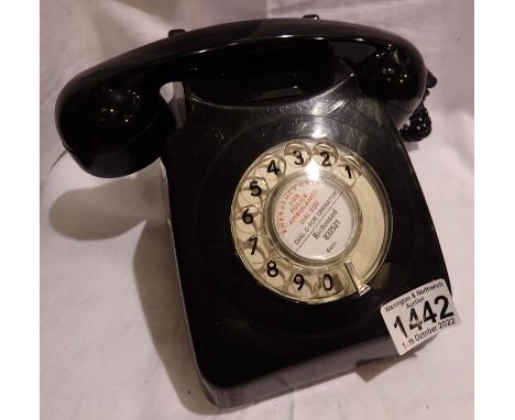 Black GPO rotary telephone. Not available for in-house P&amp;P 