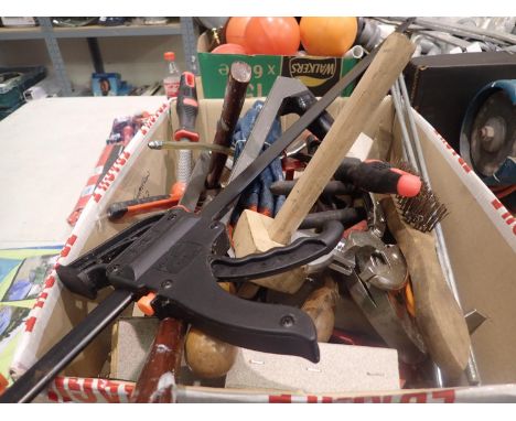 Box of mixed hand tools. Not available for in-house P&amp;P 