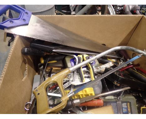 Box of mixed hand tools. Not available for in-house P&amp;P 