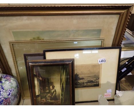 Mixed pictures and prints to include a Joseph Kirk Patrick lithograph. Not available for in-house P&amp;P 