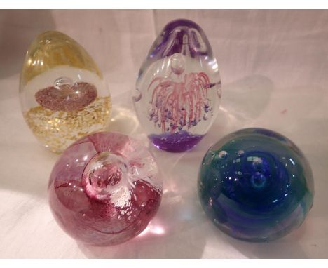 Four paperweights including Caithness. P&amp;P Group 2 (£18+VAT for the first lot and £3+VAT for subsequent lots) 
