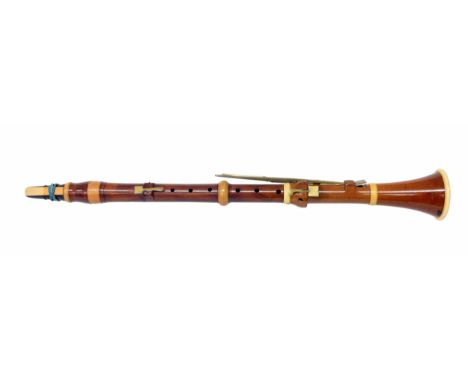 Composite boxwood and ivory clarinet, the bottom two joints by and stamped Metzler, London and the top three joints unnamed, 