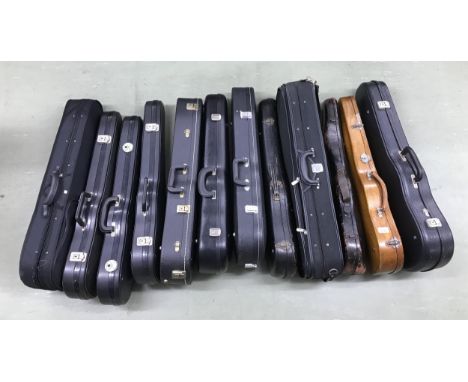 Eleven various violin cases and a viola case (12) 