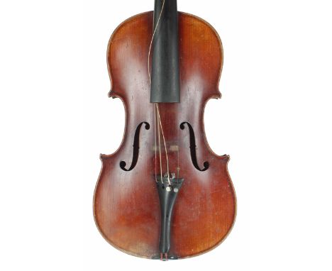 German violin circa 1900, branded Nach Straduari below the button on the back, 14 1/4", 36.20cm  *This lot is subject to VAT 